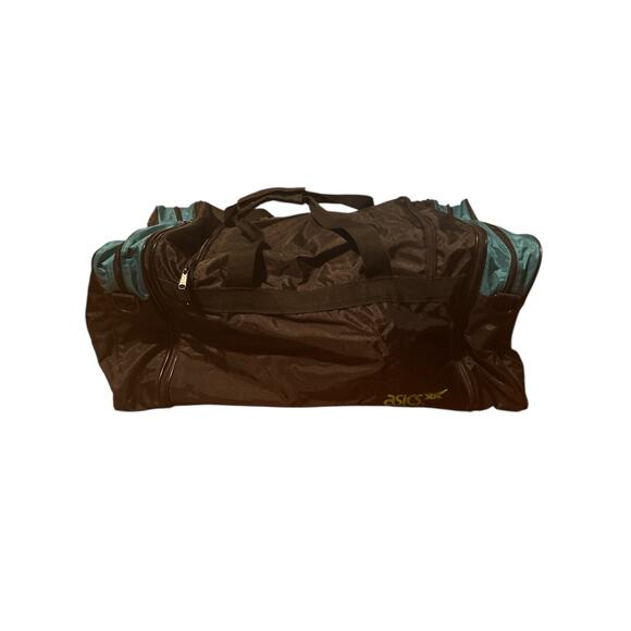 Set of 3 Vintage 90s ASICS Sports‎ Travel Bags Duffle Teal Black Athletic - Picture 4 of 10